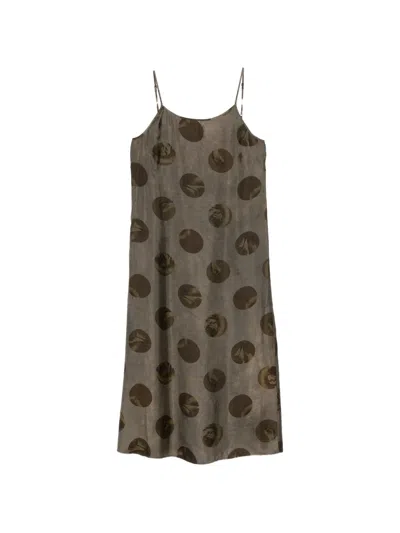 Uma Wang Anaya Dress Ankle Length Polka Dots In Brown