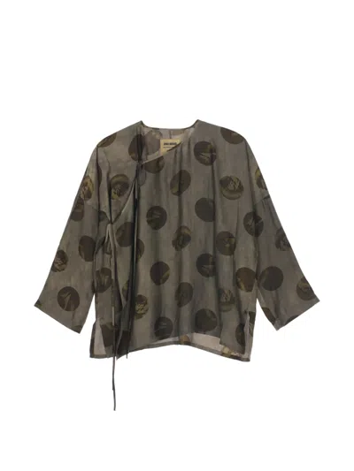 Uma Wang Printed Tanesha Blouse In Green