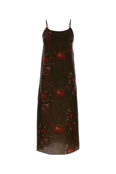 UMA WANG PRINTED VISCOSE AND CUPRO ANAYA DRESS