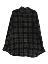 Uma Wang Raw-edge Plaid Shirt In Black