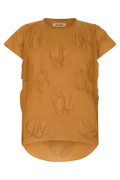Uma Wang Relaxed Short-sleeve T-shirt With Slightly Extended Back In Orange