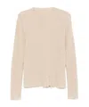 Uma Wang Ribbed Frayed-trims Sweater In Brown
