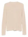 Uma Wang Ribbed Frayed-trims Sweater In Neutral