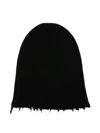 Uma Wang Cashmere Hat With Frayed Edges In Black