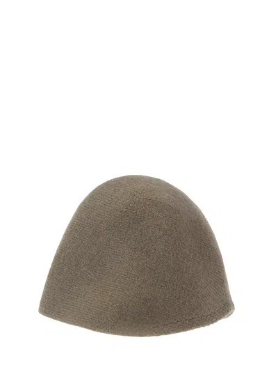 Uma Wang Ribbed Cashmere Cloche Bucket Hat In Gray