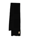 Uma Wang Ribbed Rectangular Scarf Frayed Edges