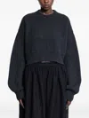 Uma Wang Cropped Ribbed Knit Sweater In Black