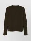 Uma Wang Ribbed Crewneck Knitwear Frayed Edges In Brown