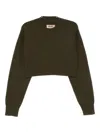 Uma Wang Ribbed Cropped Sweater In Brown