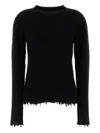 Uma Wang Ribbed Frayed Cashmere Sweater In Black