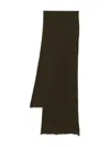 Uma Wang Ribbed Frayed-edge Scarf In Black