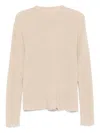 Uma Wang Ribbed Frayed-trims Sweater In Neutral