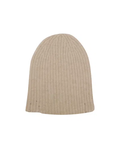 Uma Wang Ribbed Knit Hat In Brown