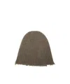 Uma Wang Ribbed Frayed-edge Beanie In Brown