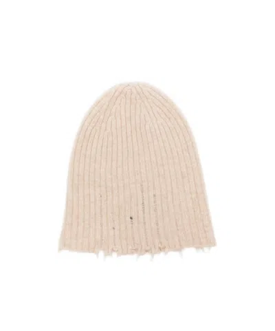 Uma Wang Ribbed Knit Hat In Sand