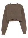 Uma Wang Ribbed-knit Sweater In Brown