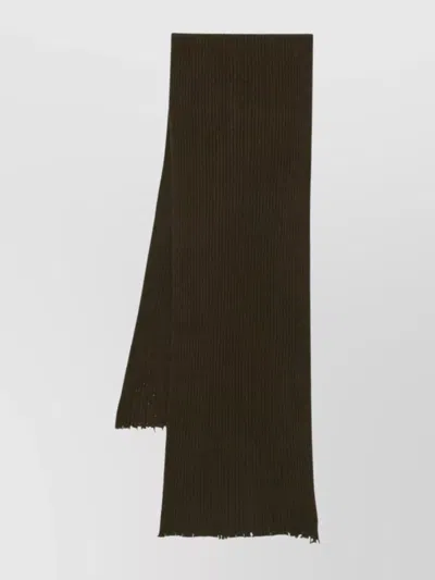 Uma Wang Ribbed Rectangular Fringed Scarf