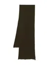 Uma Wang Ribbed Scarf With Fringed Edges In Black