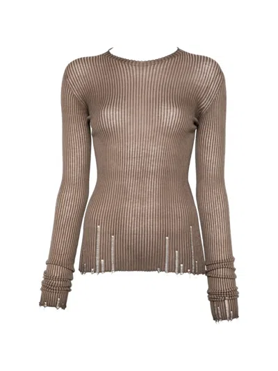 Uma Wang Ribbed Top In Brown