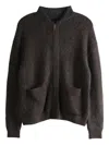 Uma Wang Ribbed Zip-front Cardigan In Black