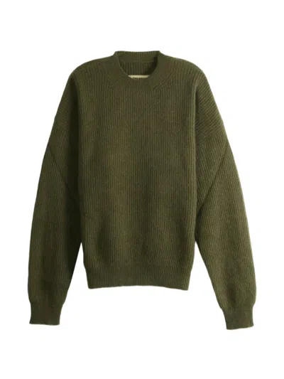 Uma Wang Ribbed-knit Crew-neck Sweater In Green