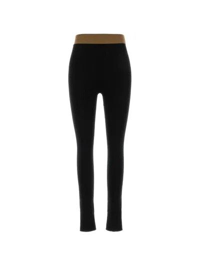 Uma Wang Cashmere Ribbed High Waist Stretch Leggings In Animal Print