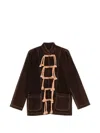 Uma Wang Rope-trim Toggle Jacket In Brown