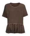 Uma Wang Round Collar And Trumpet T-shirt In Brown