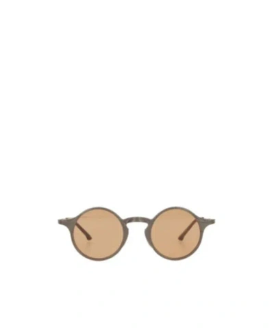 Uma Wang Round Frame Sunglasses In Brown