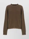 Uma Wang Green Cashmere Sweater With Distressed Details In Brown