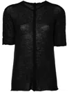 Uma Wang Short Sleeved Knitted Top In Black