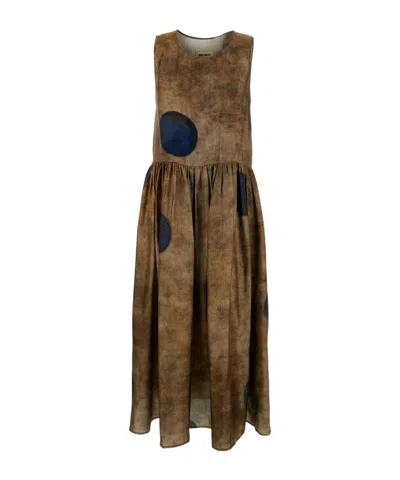 Uma Wang Round Neck Dress In Brown