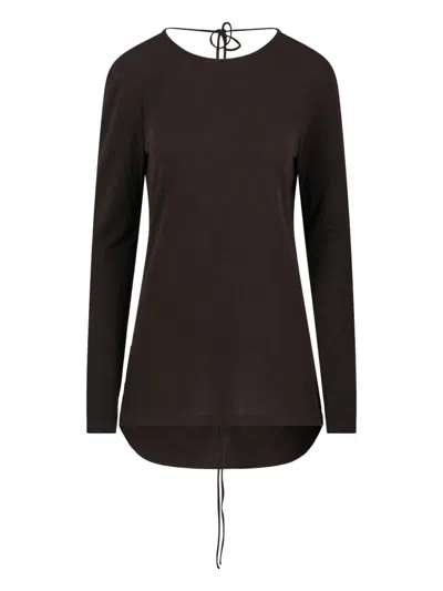 Uma Wang Round Neck T-shirt In Brown