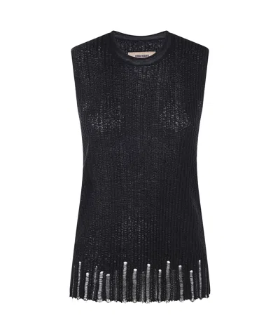 Uma Wang Round-neck Vest In Black