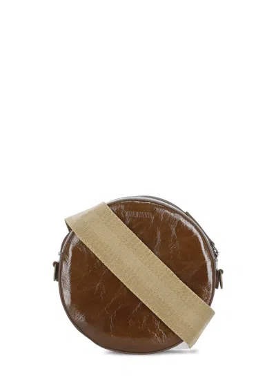Uma Wang Round Shoulder Bag In Leather