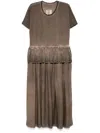 Uma Wang Ruffle-detailed Midi Dress In Brown