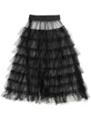 Uma Wang Ruffled Lace Skirt In Black