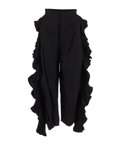 UMA WANG UMA WANG RUFFLED TRIM TROUSERS