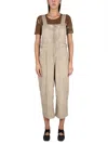 Uma Wang Relaxed-fit Wide-leg Salopette With Adjustable Straps In Beige