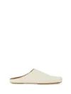Uma Wang Square-toe Leather Slippers In White