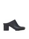 Uma Wang Block-heel Leather Mules In Black