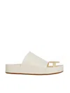 Uma Wang Ciabatta Round In Pelle In White