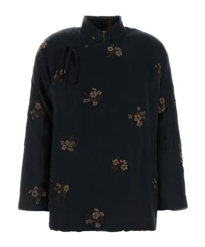 Uma Wang Satin Emma Blazer In Black