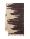 Uma Wang Fringed Abstract Pattern Scarf In Brown
