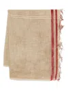 Uma Wang Striped Fringed-edge Scarf In Neutral