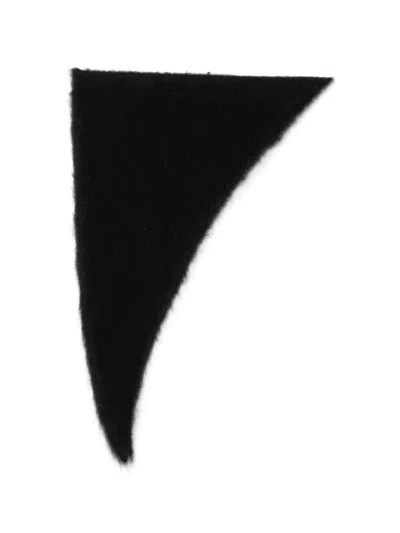 Uma Wang Scarf Triangle "fluffy Wool" In Black