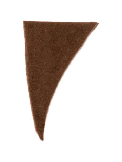 Uma Wang Scarf Triangle "fluffy Wool" In Yellow