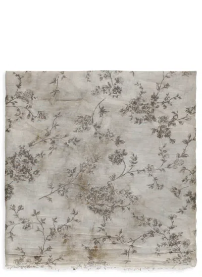 Uma Wang Scarf With Floral Pattern In Gray