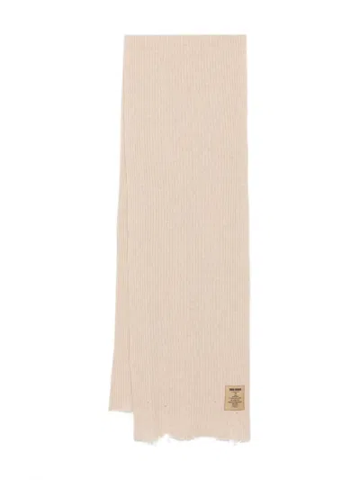 Uma Wang Scarf With Frayed Edges In Nude