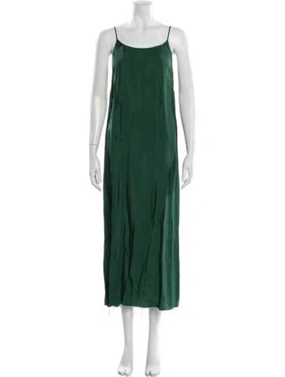 Pre-owned Uma Wang Scoop Neck Long Dress In Green